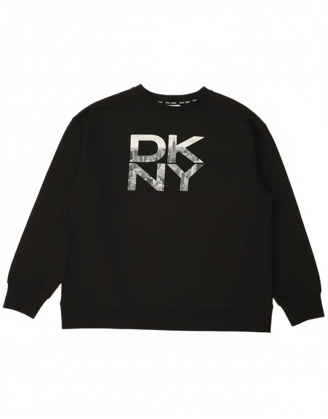 Dkny Mens Graphic Sweatshirt Jumper Medium Black Cotton