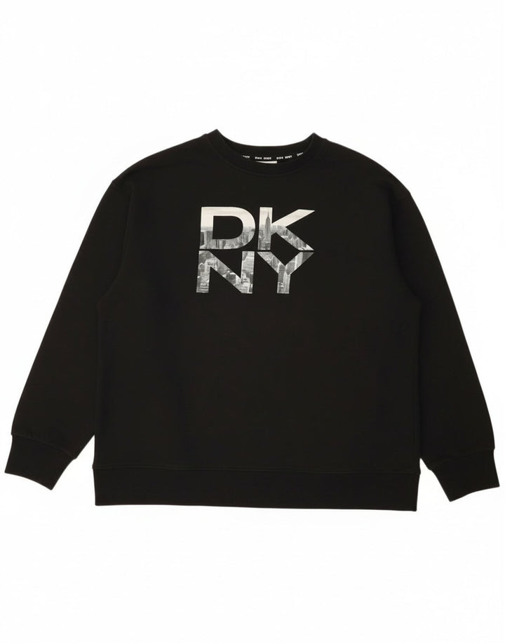 Dkny Mens Graphic Sweatshirt Jumper Medium Black Cotton