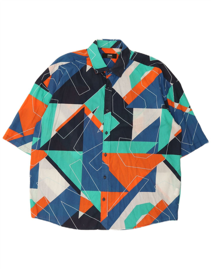 Mavi Mens Graphic Short Sleeve Shirt Large Multicoloured Geometric Cotton