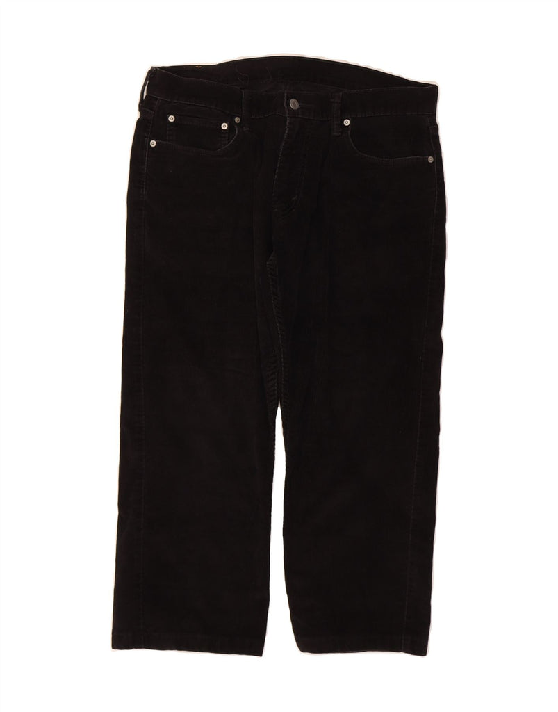 LEVI'S Mens 514 Corduroy Straight Cropped Trousers W34 L24 Black Cotton Vintage Levi's and Second-Hand Levi's from Messina Hembry 