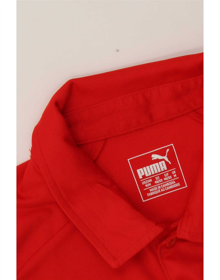 Puma Mens Graphic Polo Shirt Medium Red