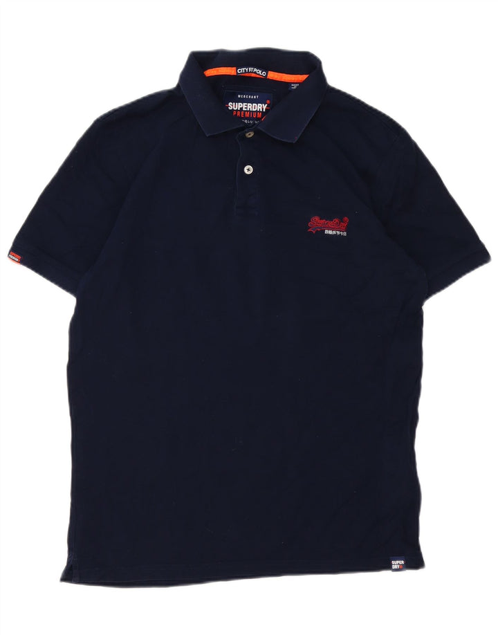 Superdry Mens Polo Shirt XL Navy Blue Cotton