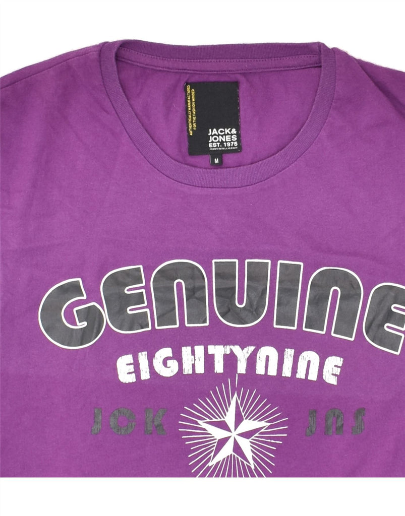 JACK & JONES Mens Graphic T-Shirt Top Medium Purple Cotton | Vintage Jack & Jones | Thrift | Second-Hand Jack & Jones | Used Clothing | Messina Hembry 