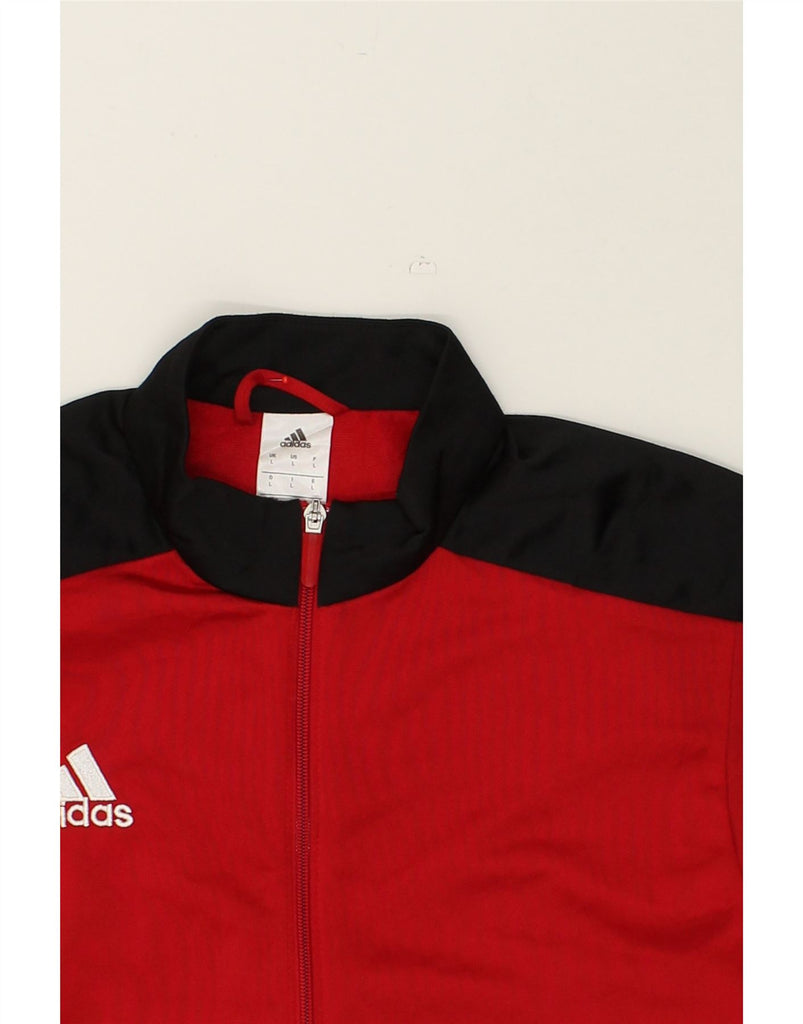 ADIDAS Mens Tracksuit Top Jacket Large Red Colourblock Polyester | Vintage Adidas | Thrift | Second-Hand Adidas | Used Clothing | Messina Hembry 