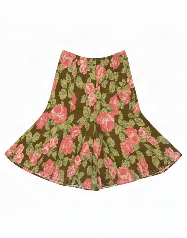 Bibo Womens High Waist Wide Leg Casual Shorts W30 Medium Green Floral