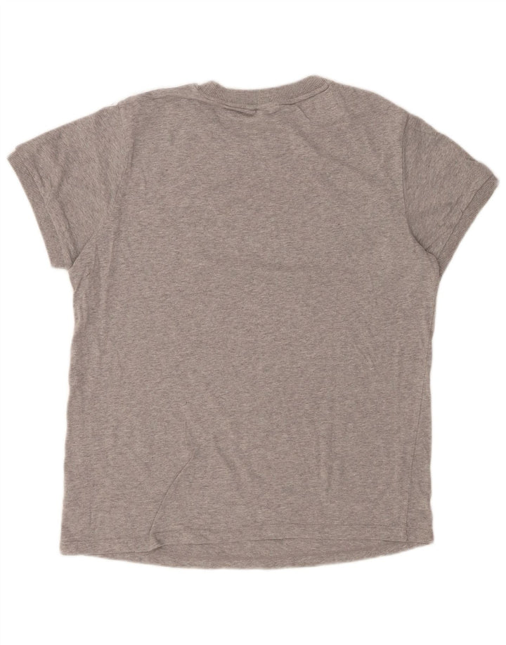 ADIDAS Womens T-Shirt Top UK 12 Medium Grey Flecked Cotton