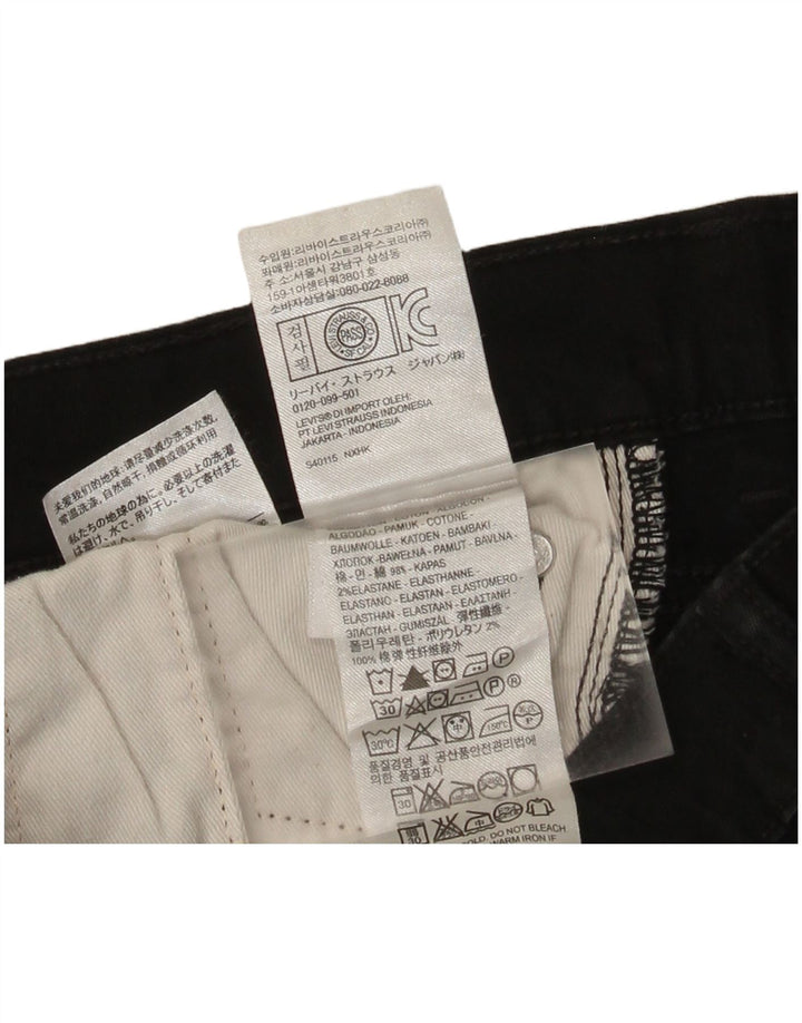 Levi's Womens 513 Slim Straight Jeans W30 L32 Black Cotton