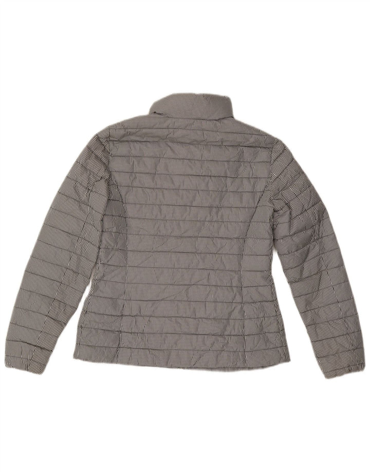 Massimo Dutti Womens Padded Jacket UK 14 Medium Grey Gingham Polyester