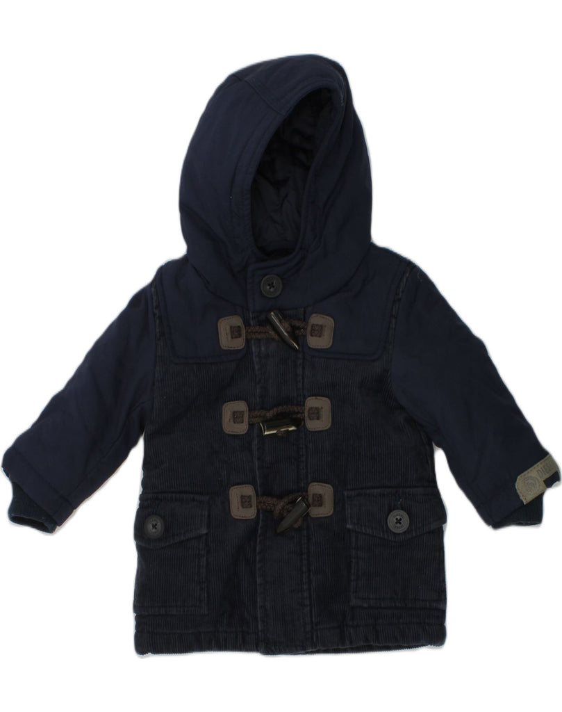DIESEL Baby Boys Hooded Corduroy Duffle Coat 3-6 Months Navy Blue Cotton | Vintage Diesel | Thrift | Second-Hand Diesel | Used Clothing | Messina Hembry 