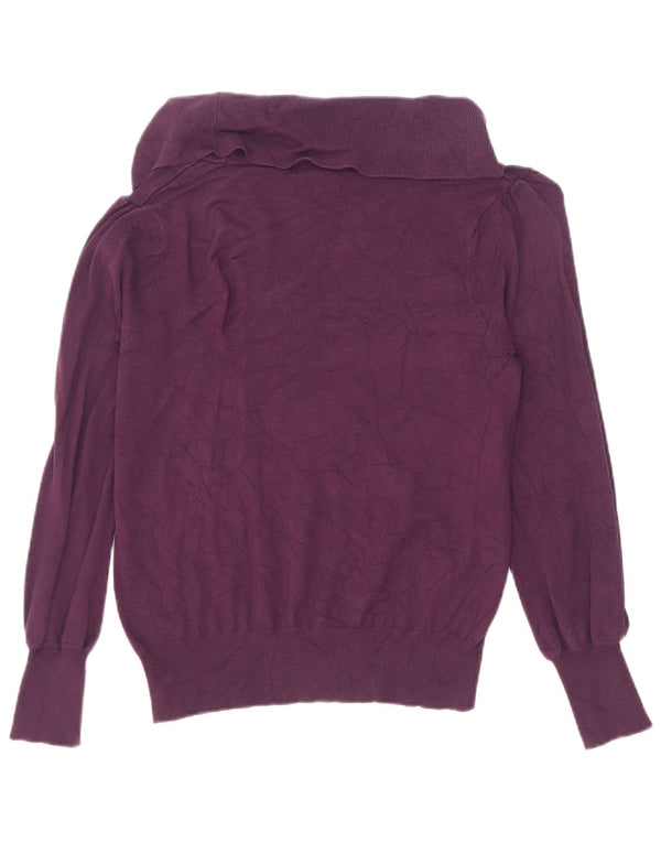 Marks & Spencer Womens Roll Neck Jumper Sweater UK 14 Medium Purple Viscose