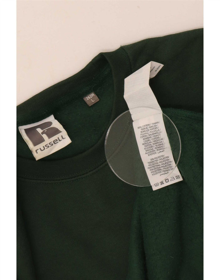 Russell Athletic Mens Sweatshirt Jumper Large Green Cotton
