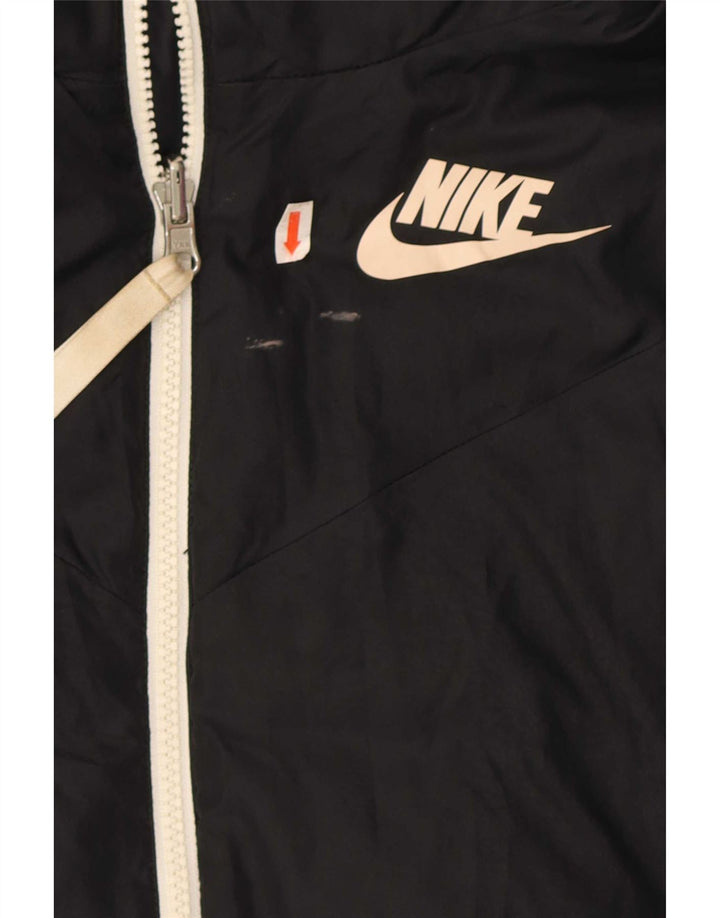 Nike Womens Oversized Hooded Reversible Padded Jacket UK 6 XS Black