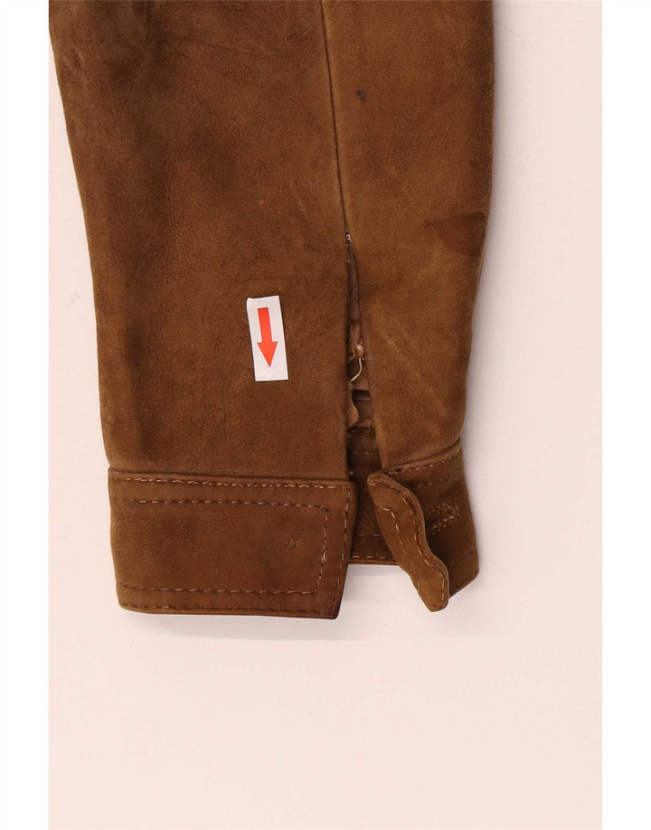 Vintage Mens Suede Jacket IT 48 Medium Beige
