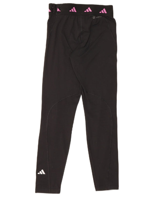 Adidas Girls Aeroready Graphic Leggings 13-14 Years Black Polyester