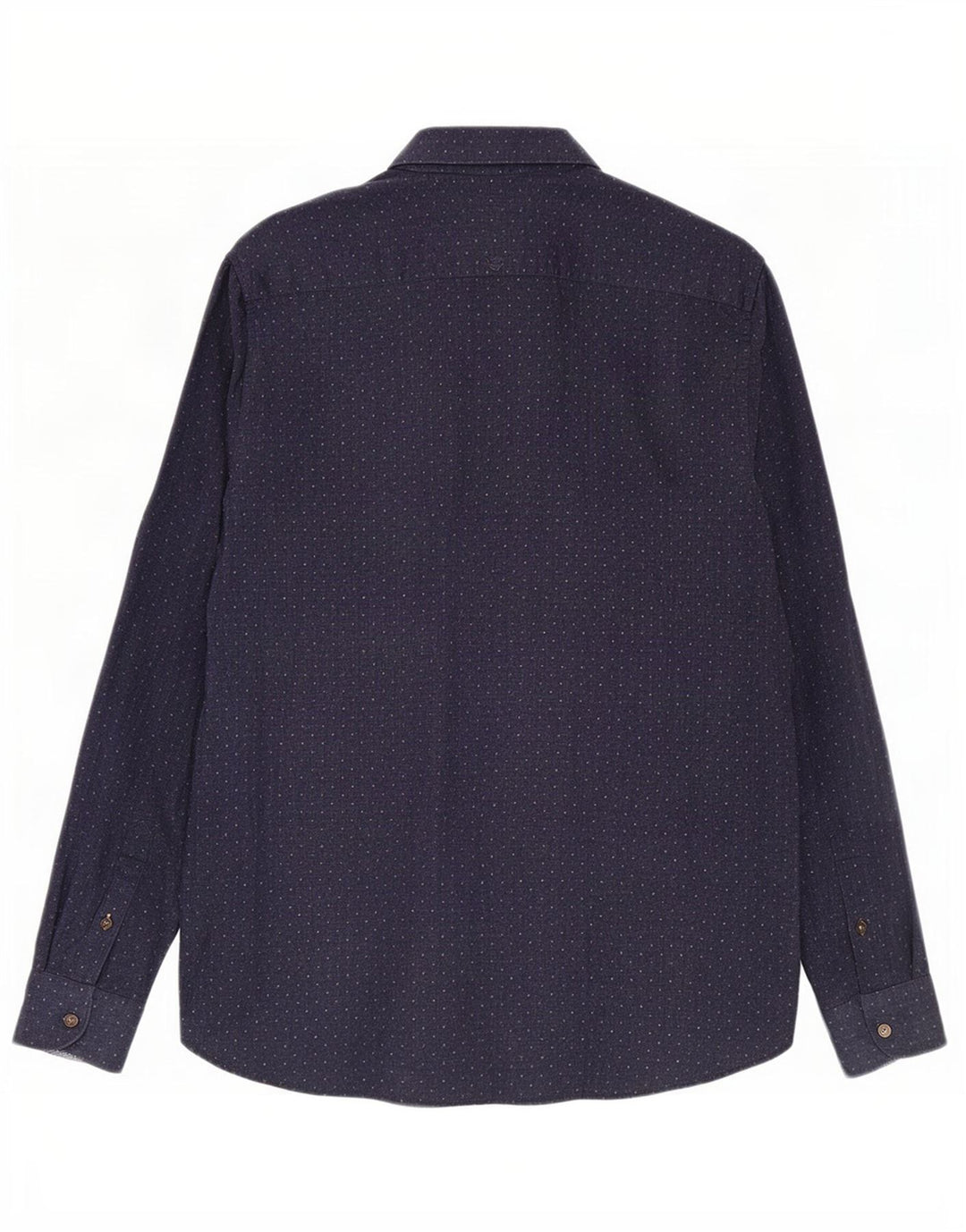 Ted Baker Mens Shirt Size 4 Large Navy Blue Spotted Cotton
