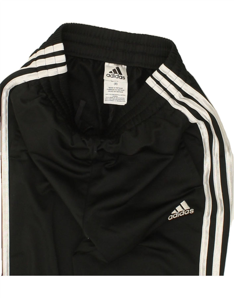 ADIDAS Boys Tracksuit Trousers 7-8 Years Black Polyester | Vintage Adidas | Thrift | Second-Hand Adidas | Used Clothing | Messina Hembry 