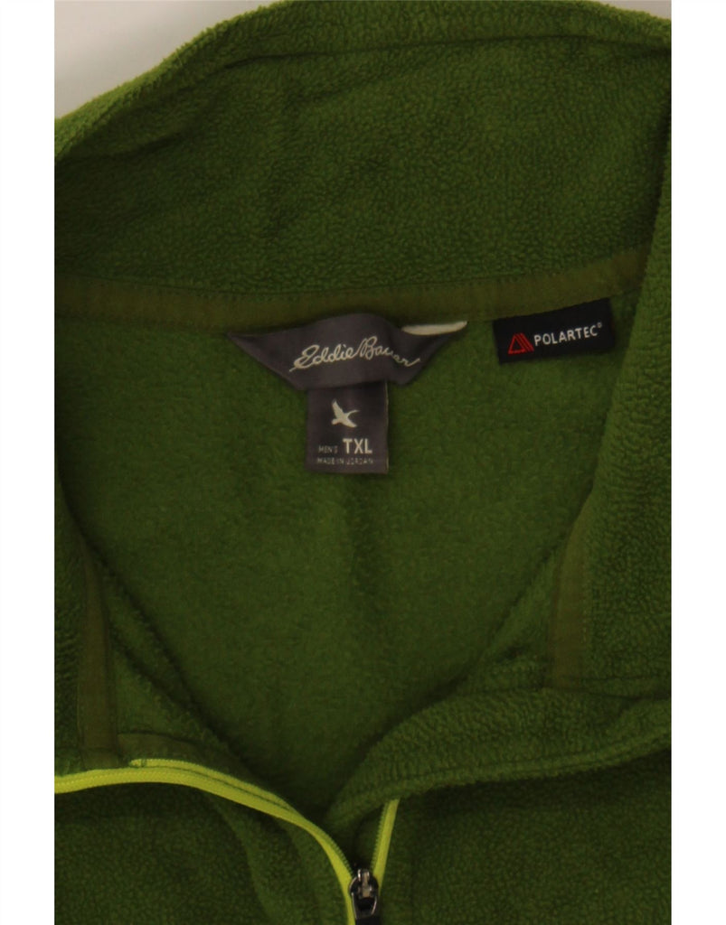 EDDIE BAUER Mens Zip Neck Fleece Jumper XL Green Polyester Vintage Eddie Bauer and Second-Hand Eddie Bauer from Messina Hembry 