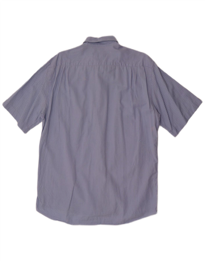 Hugo Boss Mens Short Sleeve Shirt Medium Blue Pinstripe Cotton