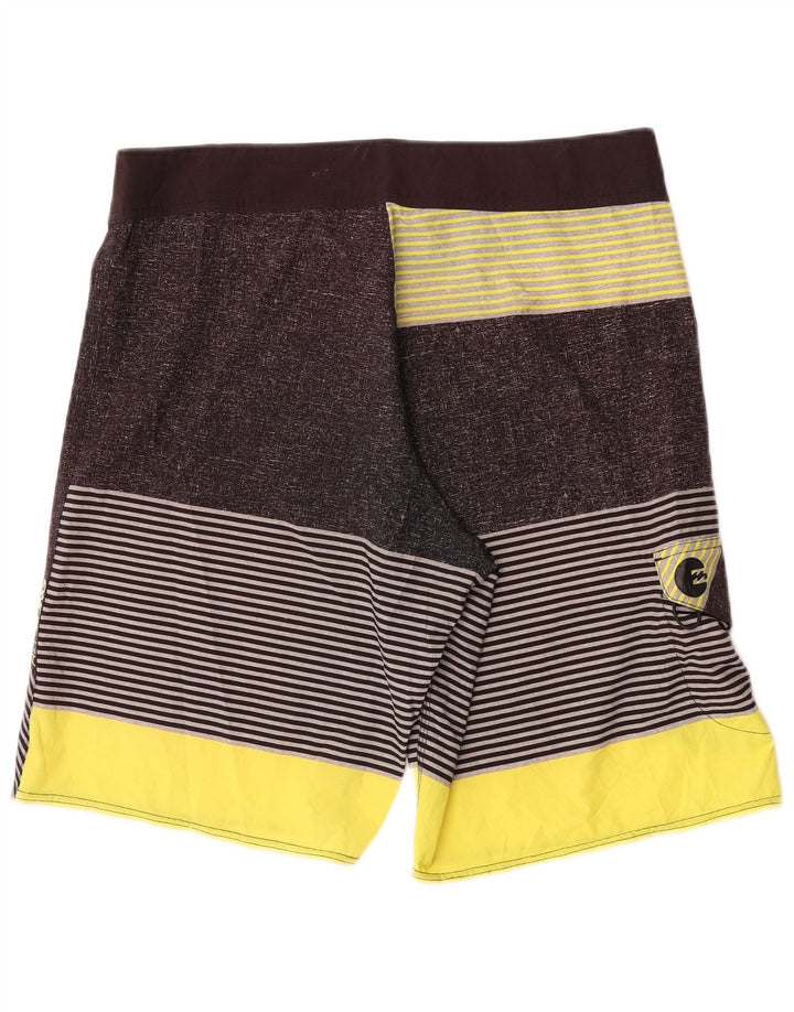 Billabong Mens Swimming Shorts Large Grey Striped Polyester