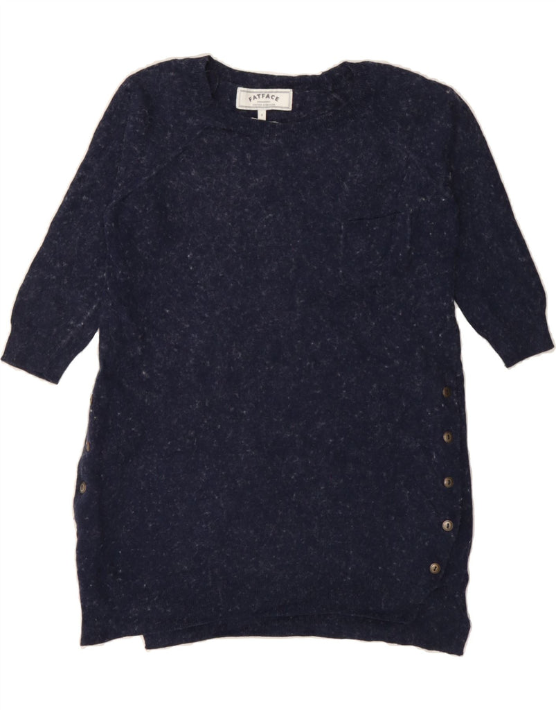 FAT FACE Womens 3/4 Sleeve Boat Neck Jumper Sweater UK 8 Small Navy Blue Vintage Fat Face and Second-Hand Fat Face from Messina Hembry 