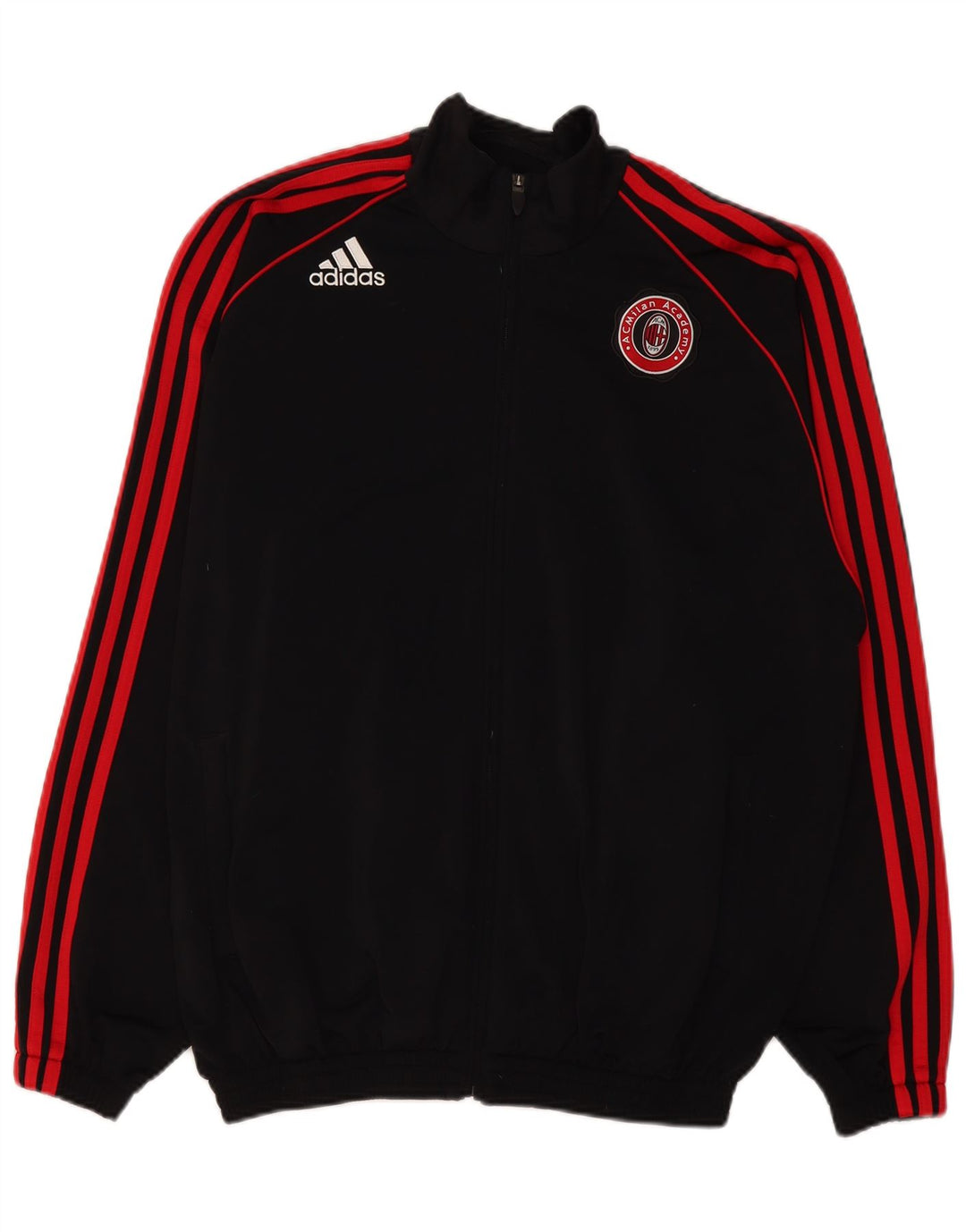 ADIDAS Mens AC Milan Loose Fit Tracksuit Top Jacket Large Black Polyester