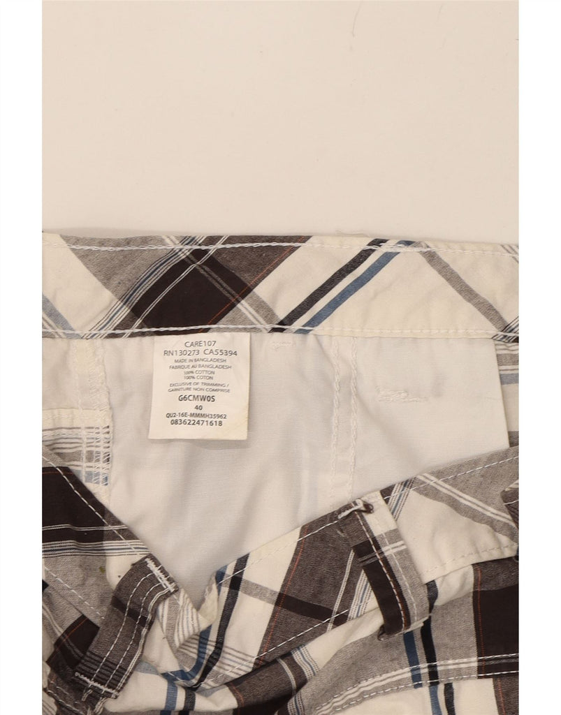 WRANGLER Mens Cargo Shorts W40 XL Off White Check Cotton Vintage Wrangler and Second-Hand Wrangler from Messina Hembry 