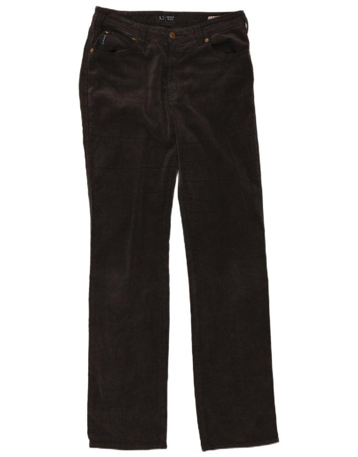Armani Womens Straight Corduroy Trousers W31 L34 Grey Polyester