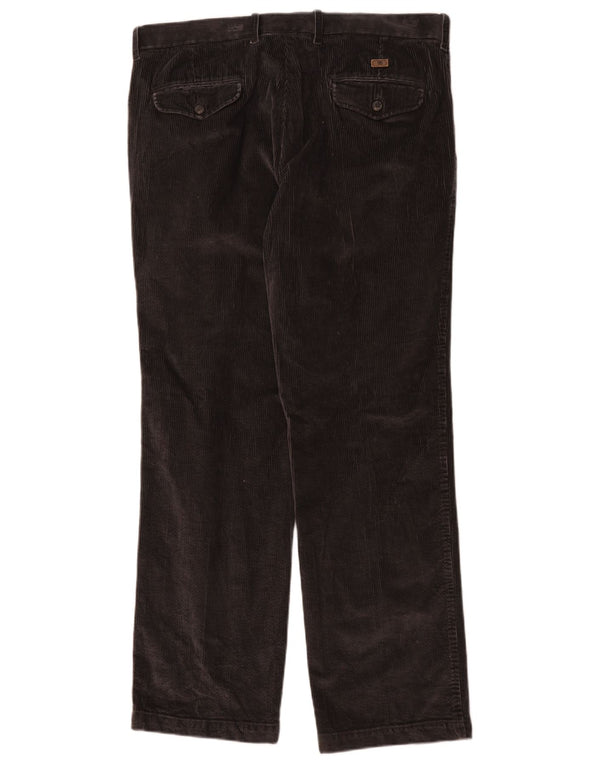 Marks & Spencer Mens Straight Corduroy Trousers W36 L31 Brown Cotton
