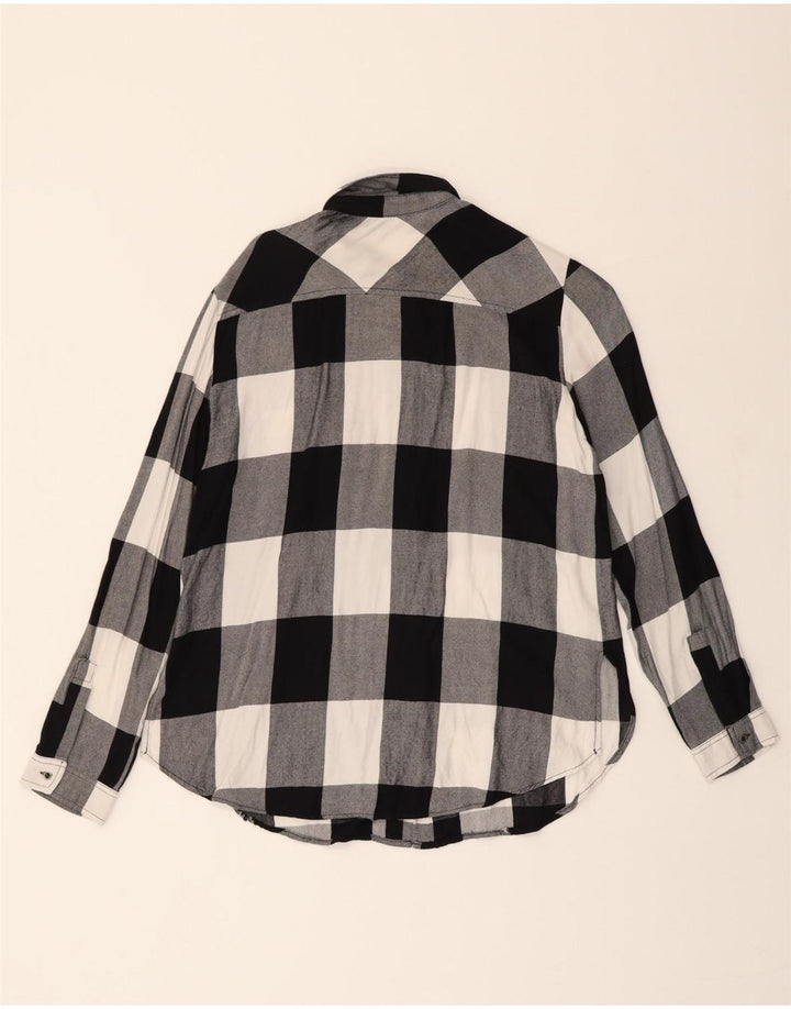 ZARA Womens Flannel Shirt UK 12 Medium Black Check Vintage Zara and Second-Hand Zara from Messina Hembry 