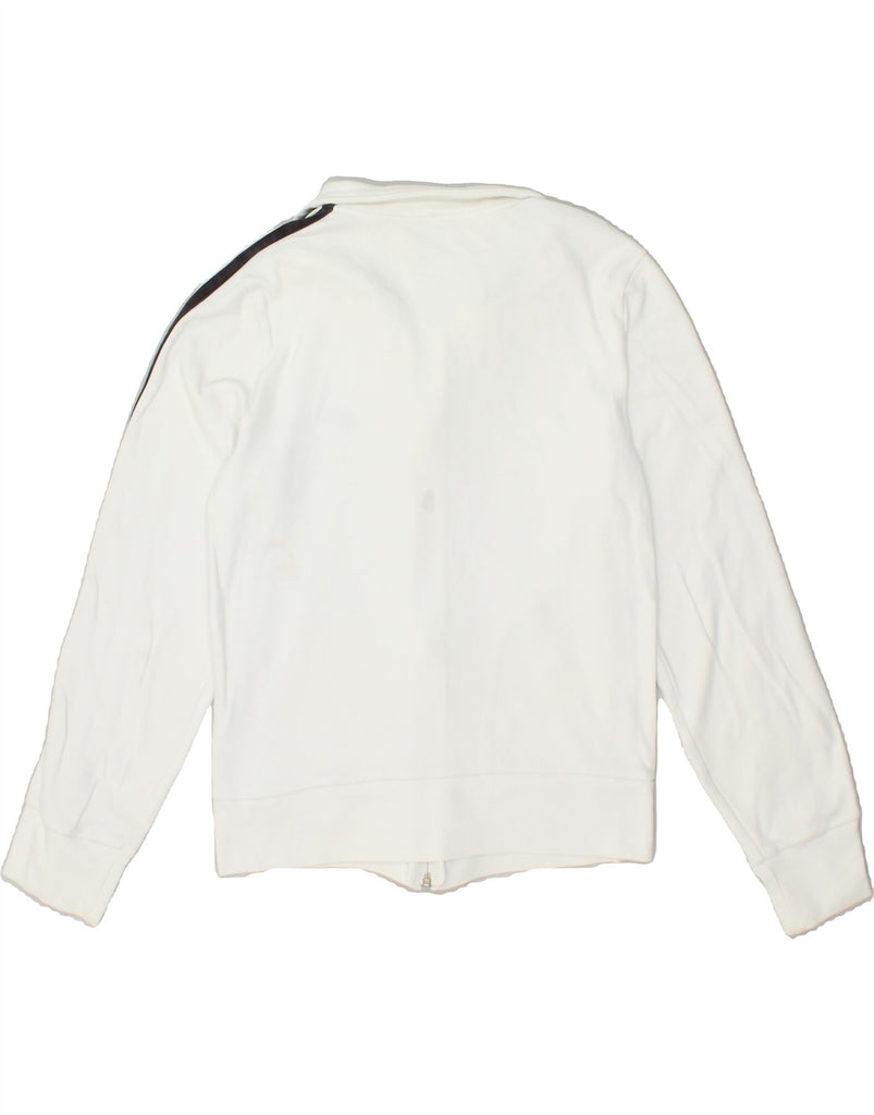 ADIDAS Womens Tracksuit Top Jacket UK 12 Medium White Cotton | Vintage Adidas | Thrift | Second-Hand Adidas | Used Clothing | Messina Hembry 