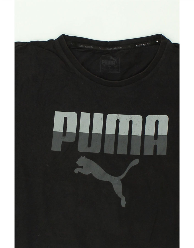 PUMA Mens Graphic T-Shirt Top Large Black Cotton | Vintage Puma | Thrift | Second-Hand Puma | Used Clothing | Messina Hembry 