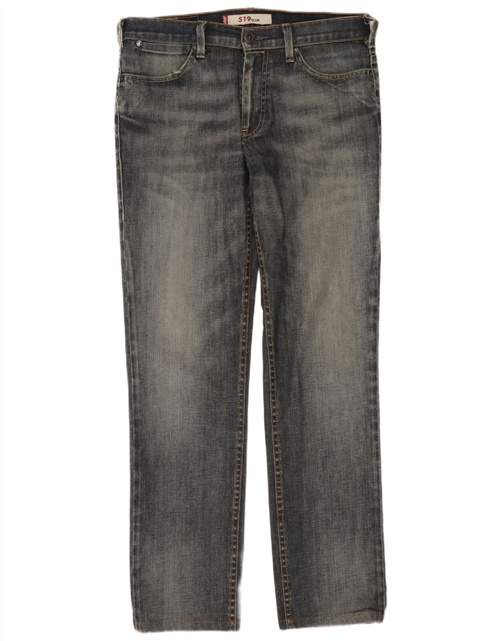LEVI'S Mens 519 Slim Jeans W32 L30 Blue Cotton