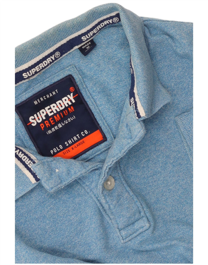 Superdry Mens Graphic Polo Shirt XL Blue Flecked