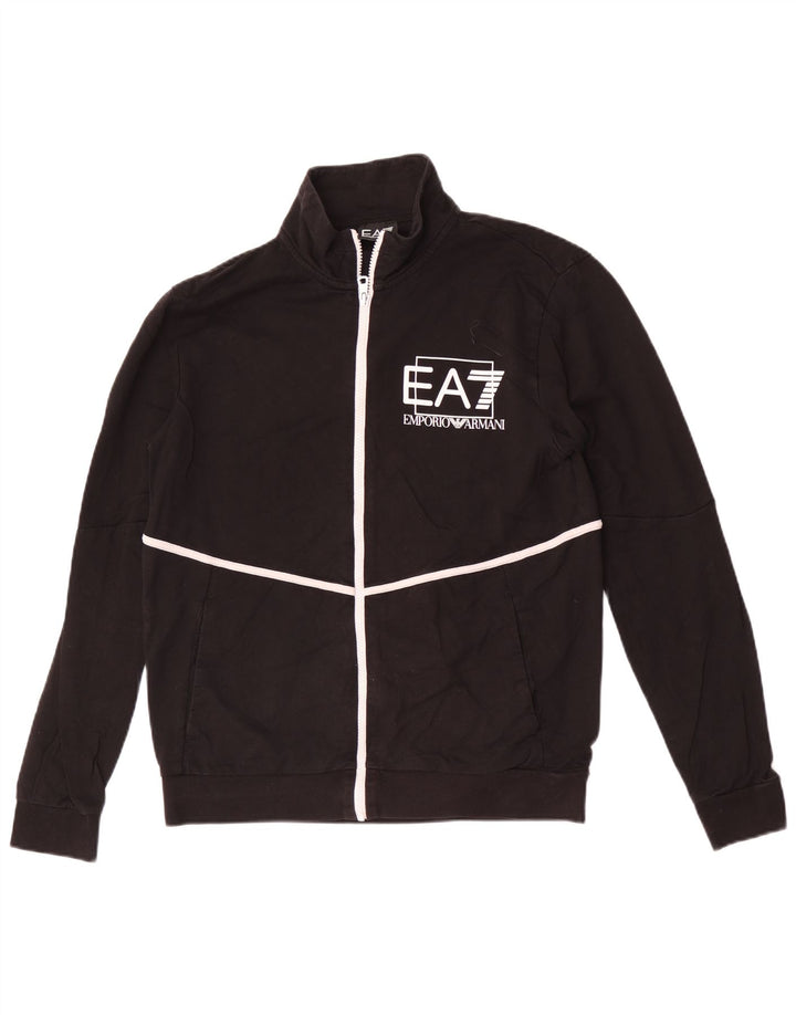 Emporio Armani Mens Graphic Tracksuit Top Jacket Medium Black Cotton
