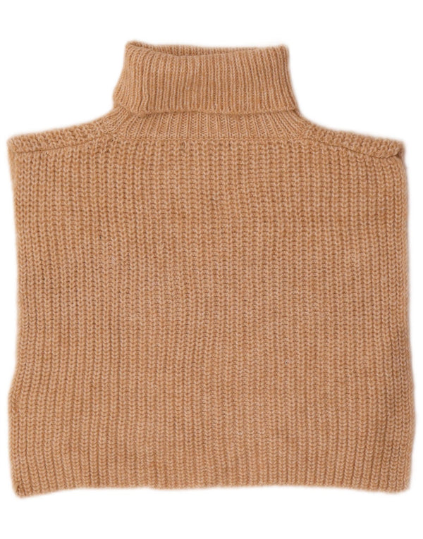 MARKS & SPENCER Womens Crop Sleeveless Poncho Jumper UK 10 Small Beige