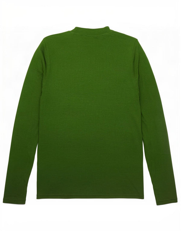 Marks & Spencer Womens Top Long Sleeve UK 14 Large Green Flecked Modal