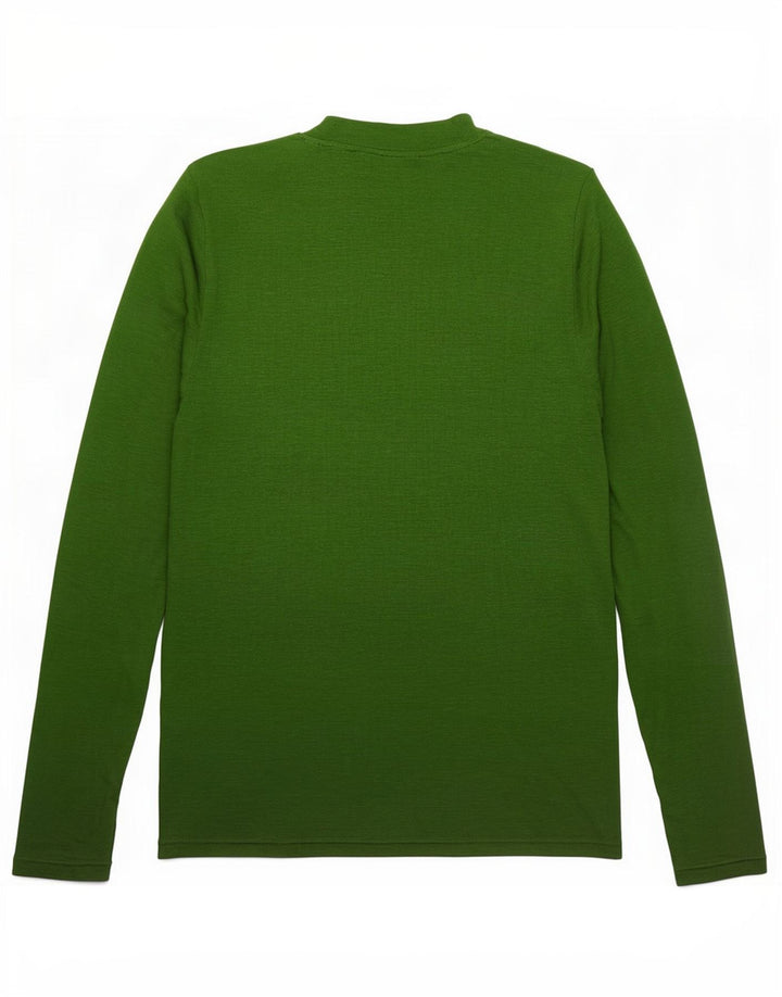 Marks & Spencer Womens Top Long Sleeve UK 14 Large Green Flecked Modal