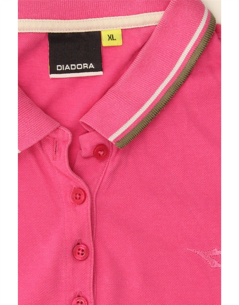 DIADORA Womens Polo Shirt UK 18 XL Pink Cotton Vintage Diadora and Second-Hand Diadora from Messina Hembry 