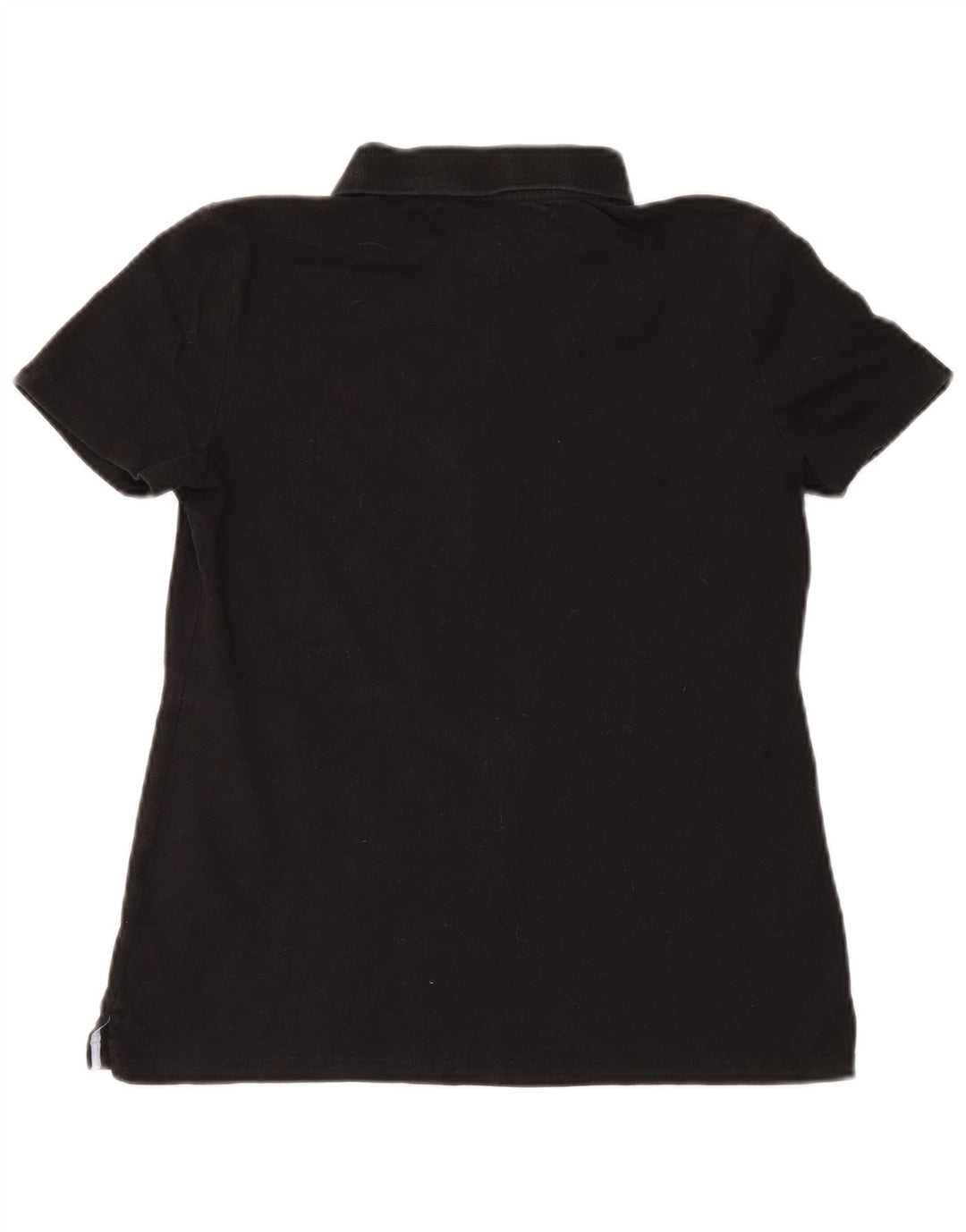 Tommy Hilfiger Womens Polo Shirt UK 12 Medium Black Cotton