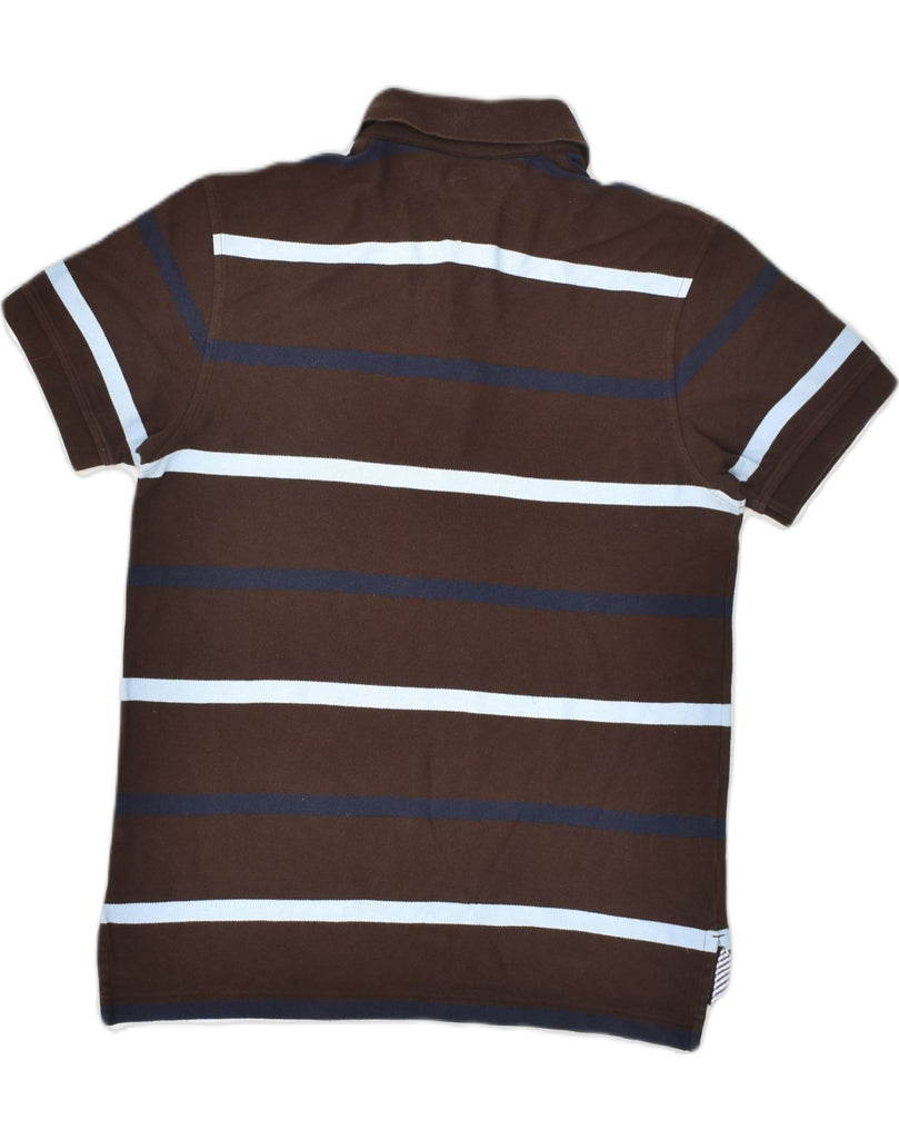 TOMMY HILFIGER Mens Polo Shirt Small Brown Striped Cotton | Vintage Tommy Hilfiger | Thrift | Second-Hand Tommy Hilfiger | Used Clothing | Messina Hembry 