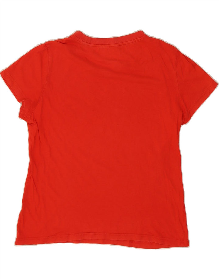 ADIDAS Womens Graphic T-Shirt Top UK 12/14 Medium Red Vintage Adidas and Second-Hand Adidas from Messina Hembry 