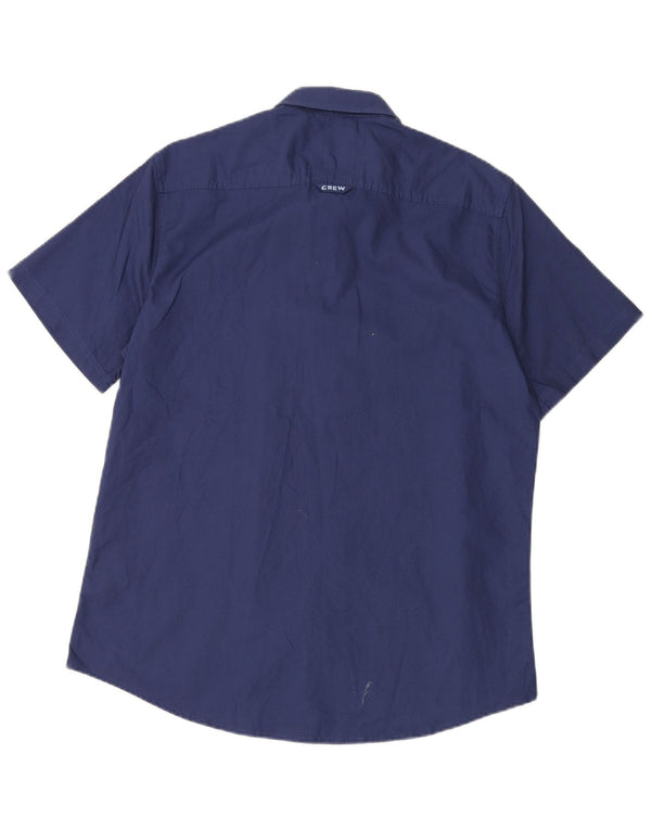 Crew Clothing Mens Short Sleeve Shirt Large Navy Blue Cotton