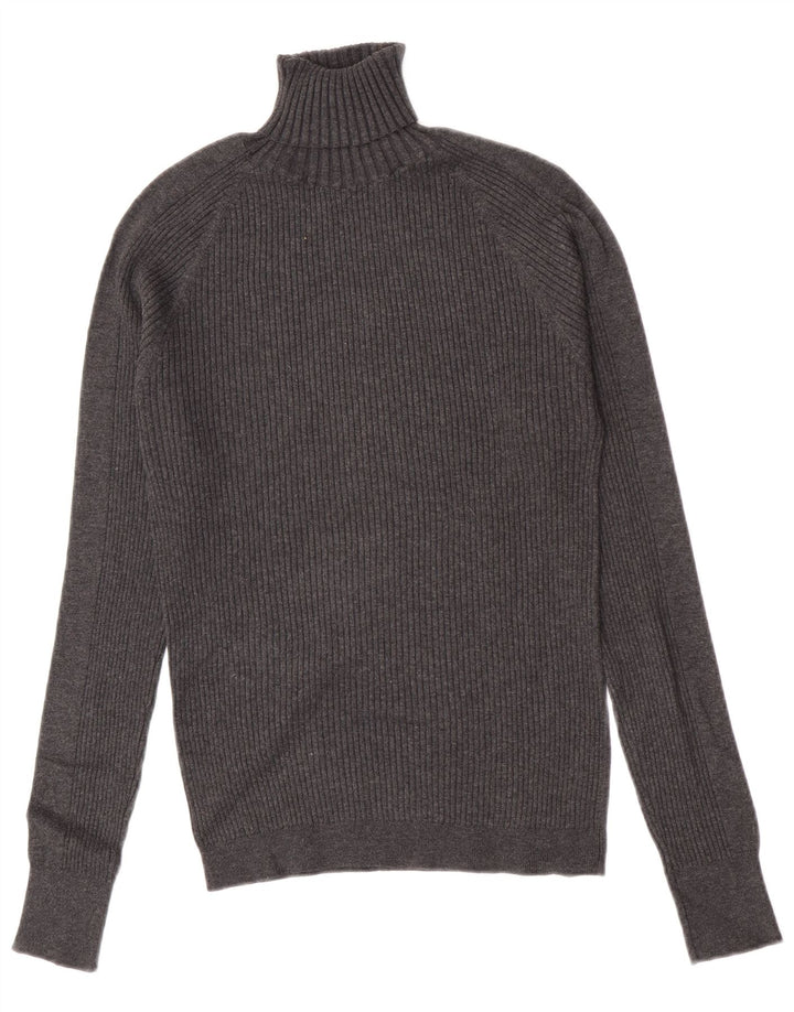 Zara Mens Roll Neck Jumper Sweater Medium Grey