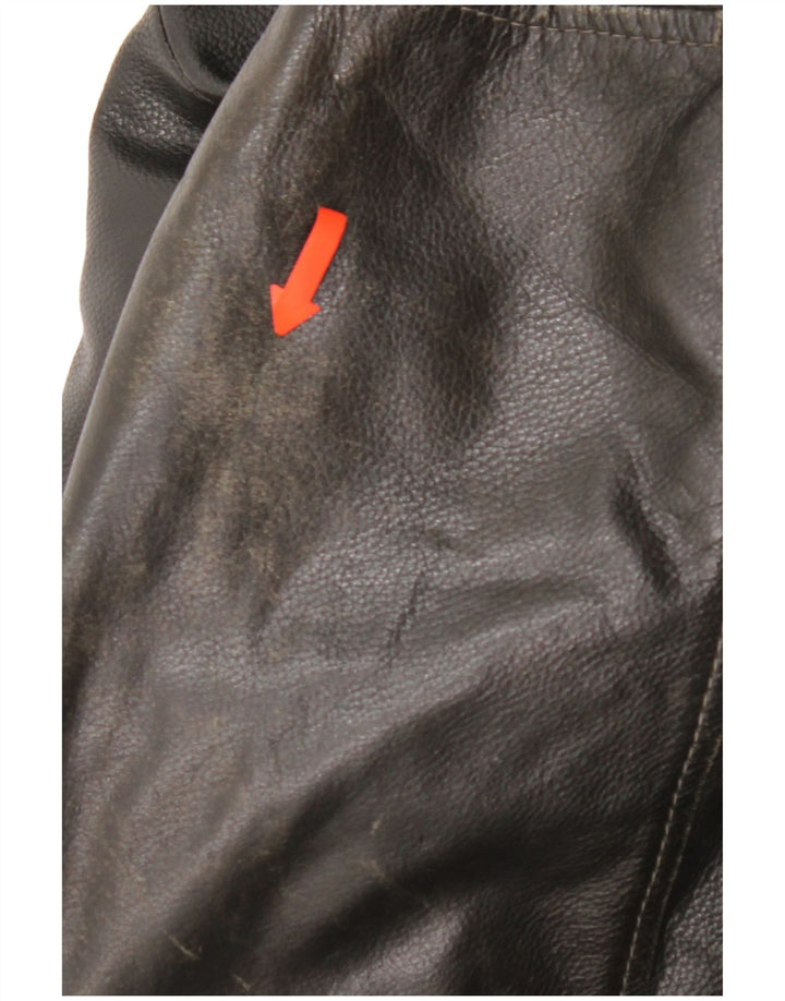 Vintage Mens Leather Jacket UK 44 2XL Black Leather