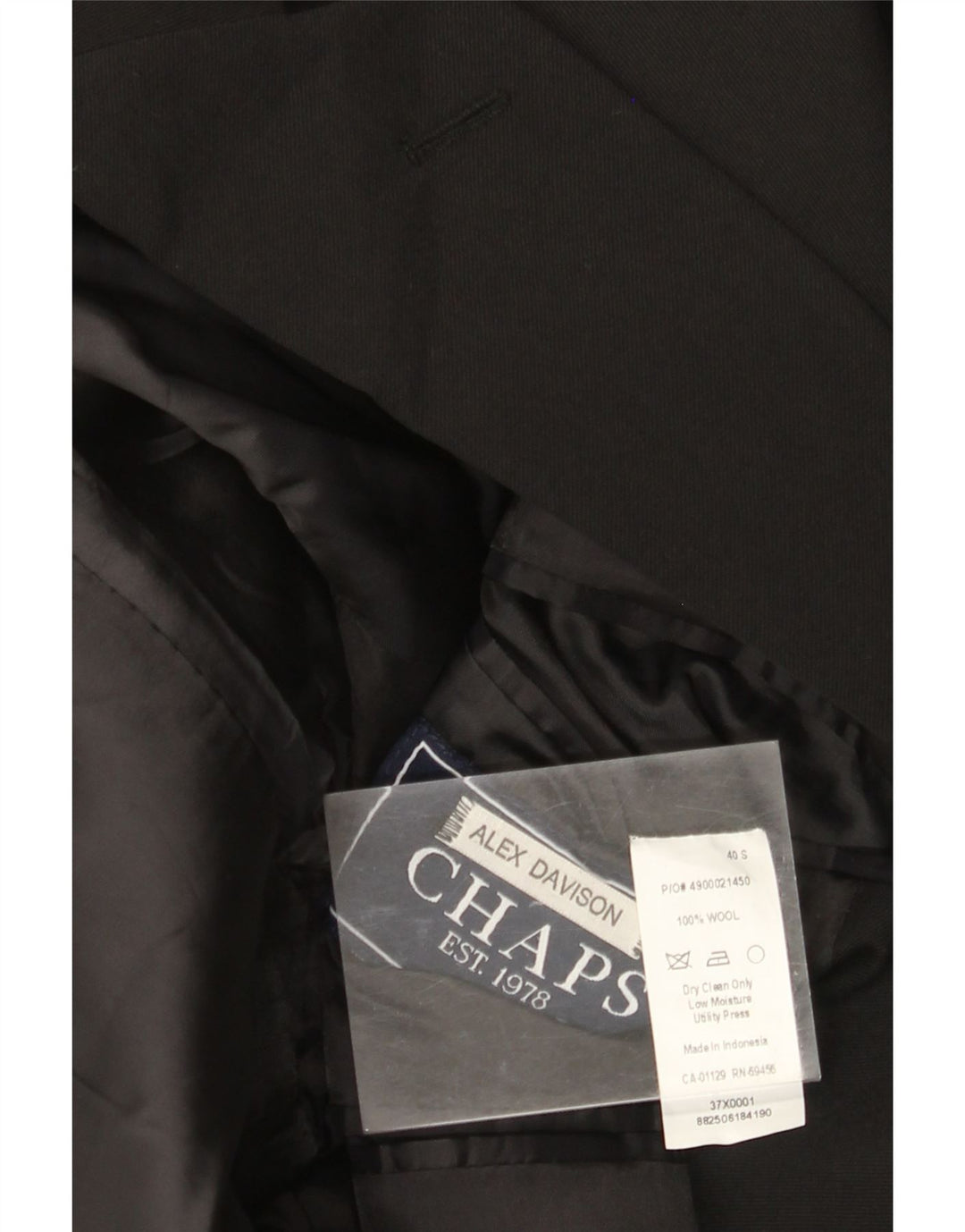 CHAPS Mens 2 Button Blazer Jacket UK 40 Large Black Wool
