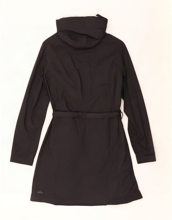 Eddie Bauer Womens Hooded Raincoat UK 16 Large Black Nylon