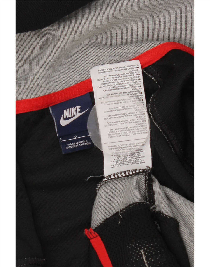 Nike Mens Hooded Tracksuit Top Jacket Large Grey Colourblock Cotton