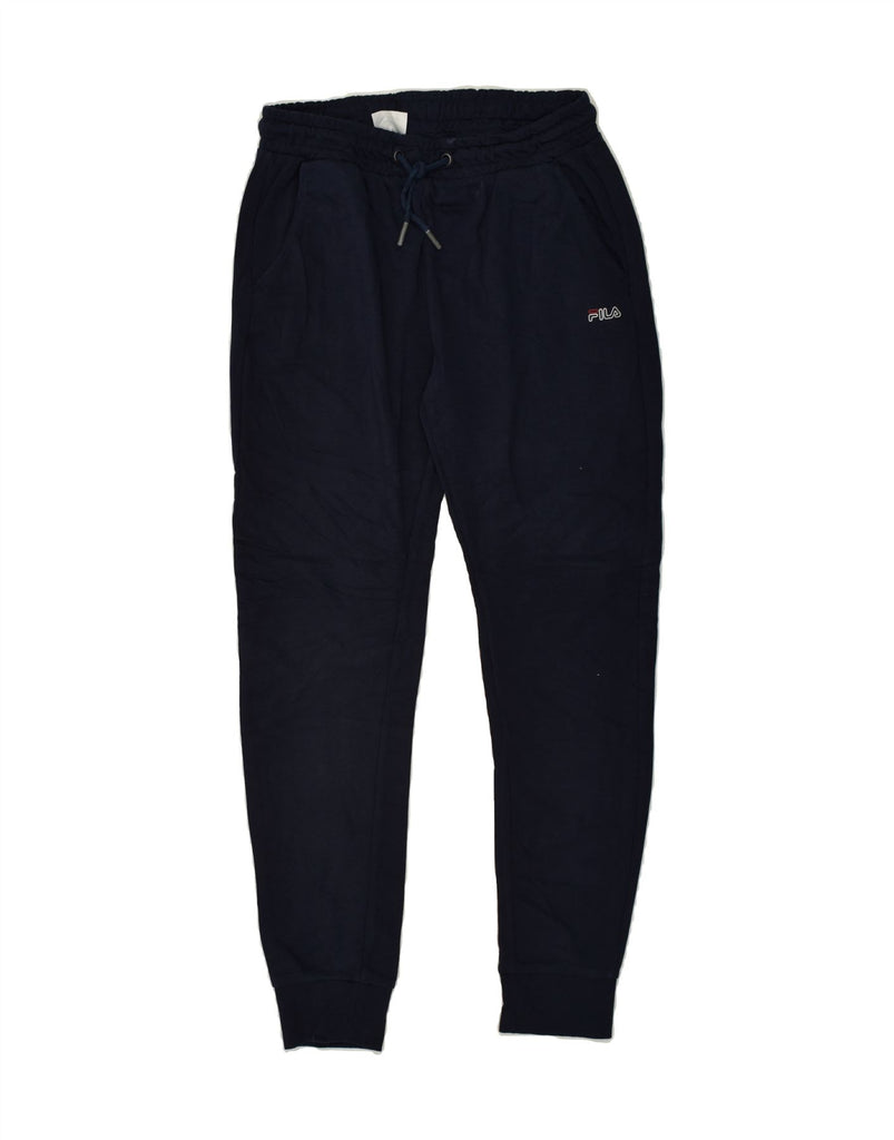 FILA Mens Tracksuit Trousers Joggers Medium Navy Blue Cotton | Vintage Fila | Thrift | Second-Hand Fila | Used Clothing | Messina Hembry 