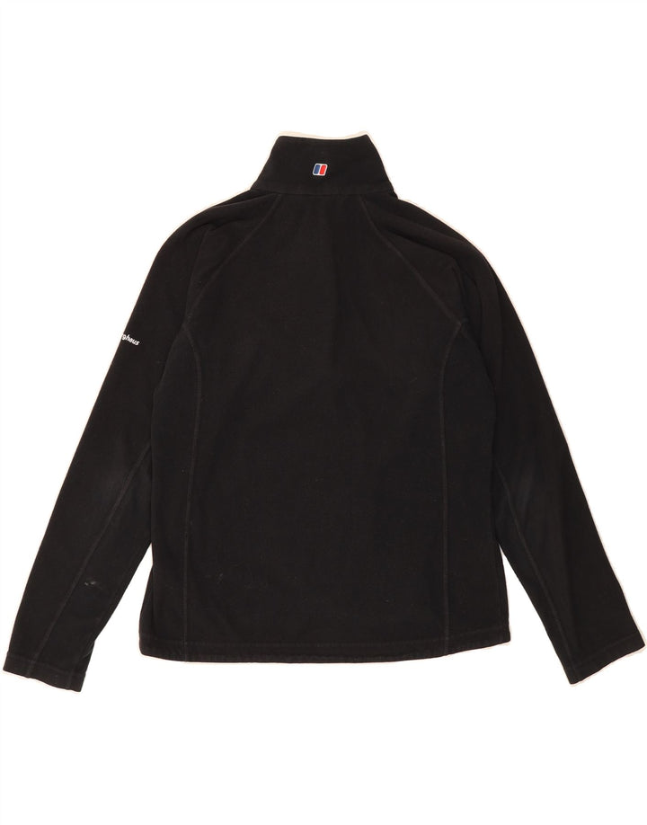 BERGHAUS Womens Zip Neck Fleece Jumper UK 12 Medium  Black Polyester Vintage Berghaus and Second-Hand Berghaus from Messina Hembry 