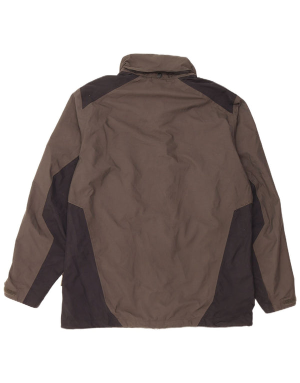 Jack Wolfskin Mens Rain Jacket UK 36/38 Medium Grey Colourblock Polyamide